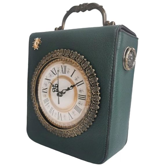 Classic Retro Clock Shaped Crossbody Shoulder Bag Handbag Pvc Unique :| - Picture 1 of 7